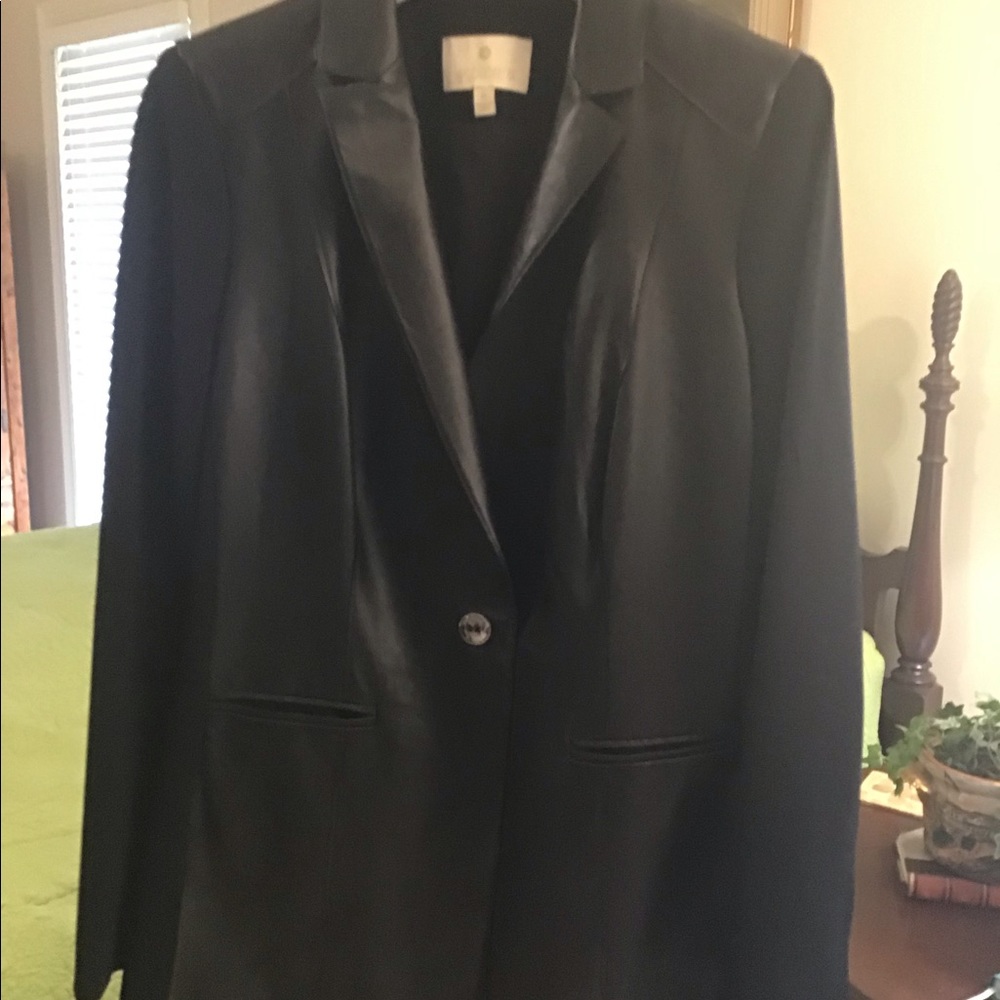 Etcetera Leather & Ponte Knit Jacket, NWT, Size 6